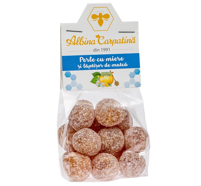 Perle cu miere si laptisor de matca Albina Carpatina – 100 g